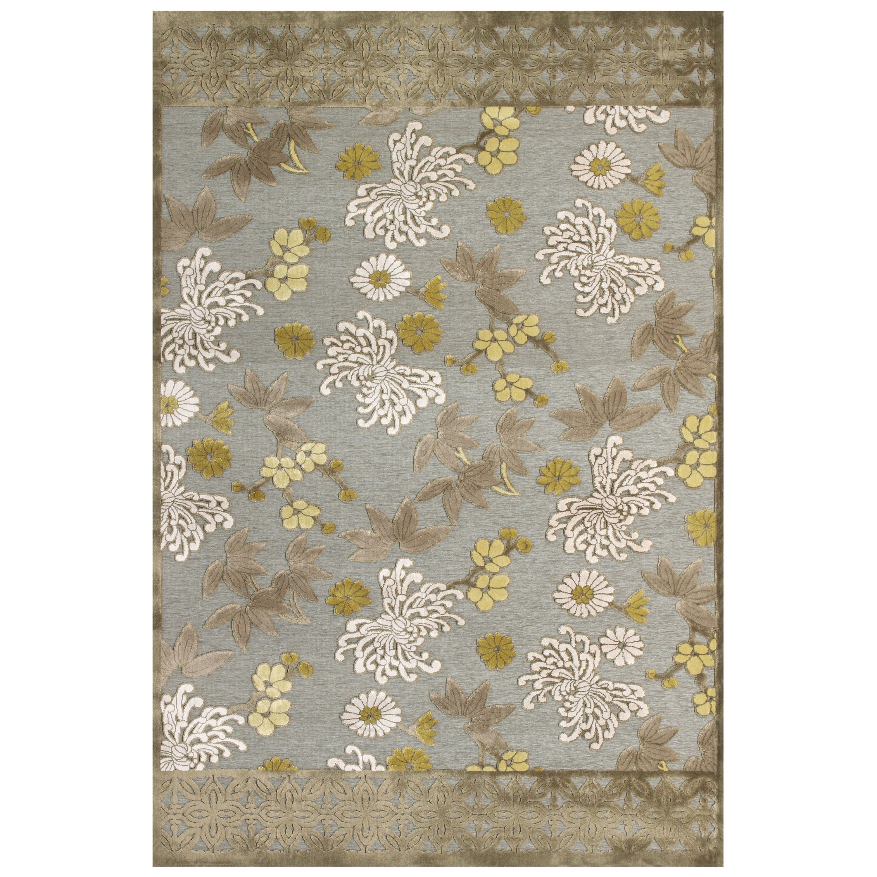 Feizy Rugs Saphir Mah Pewter/Dark Green 2'-2